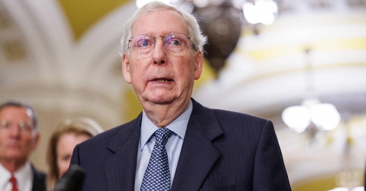 Mitch McConnell attending a Senate luncheon press conference in 2024.