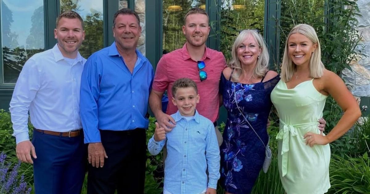 Karoline Leavitt with her brother and parents before her brother's wedding.