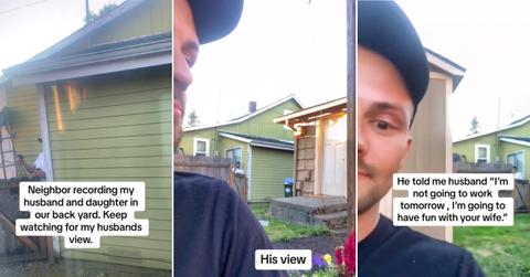 A neighbor records a family in their own yard