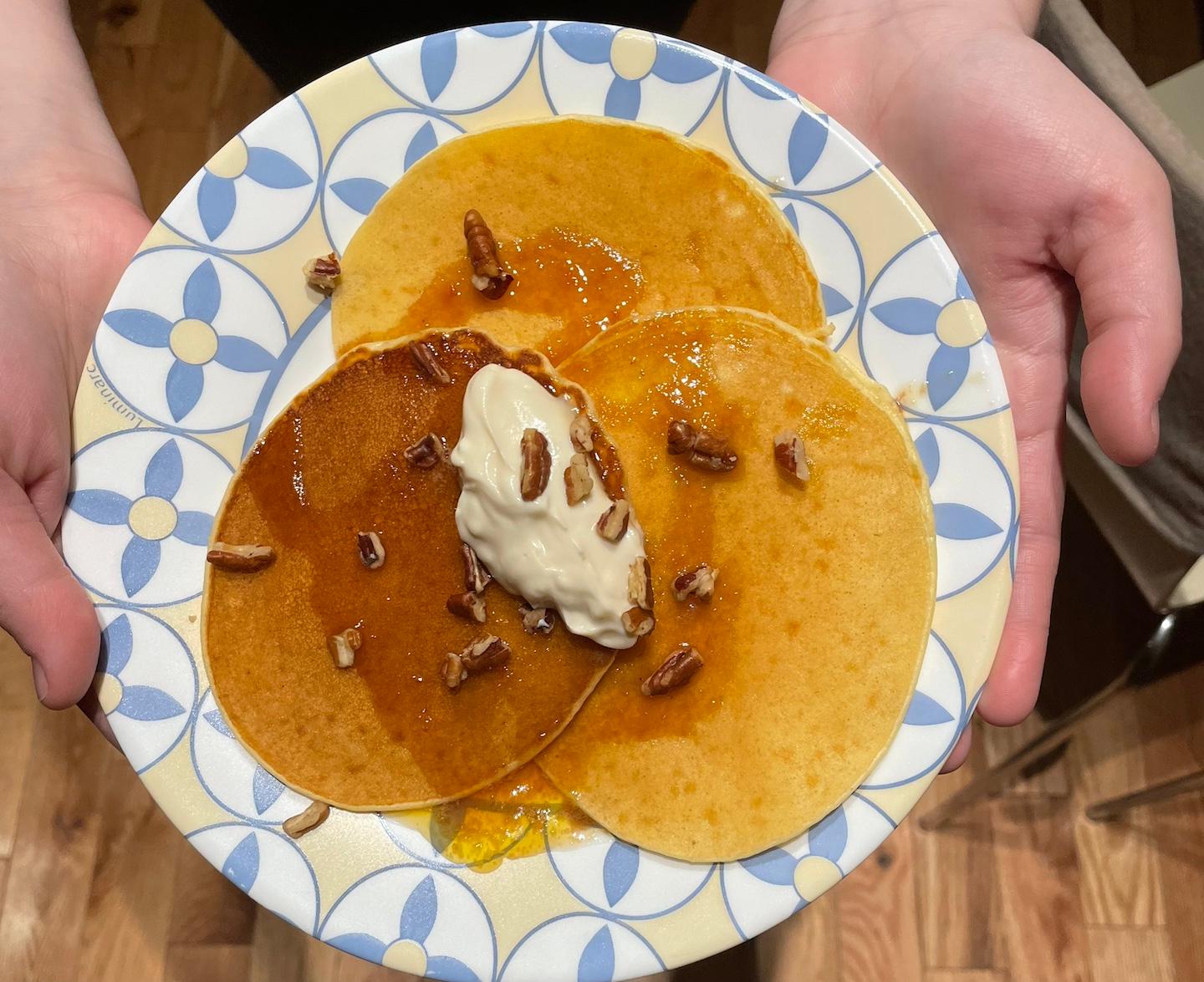 The Ricotta Pancakes with Cherry Maple Glaze at home