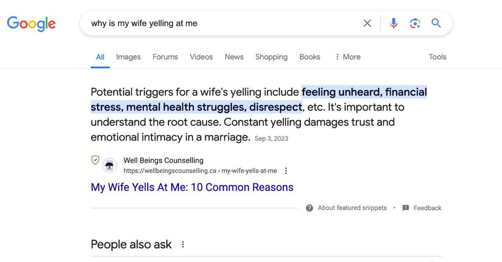 Googling Why Is My Husband Yelling At Me Vs Wife Double Standard Googling why is my husband yelling at me vs wife double standard