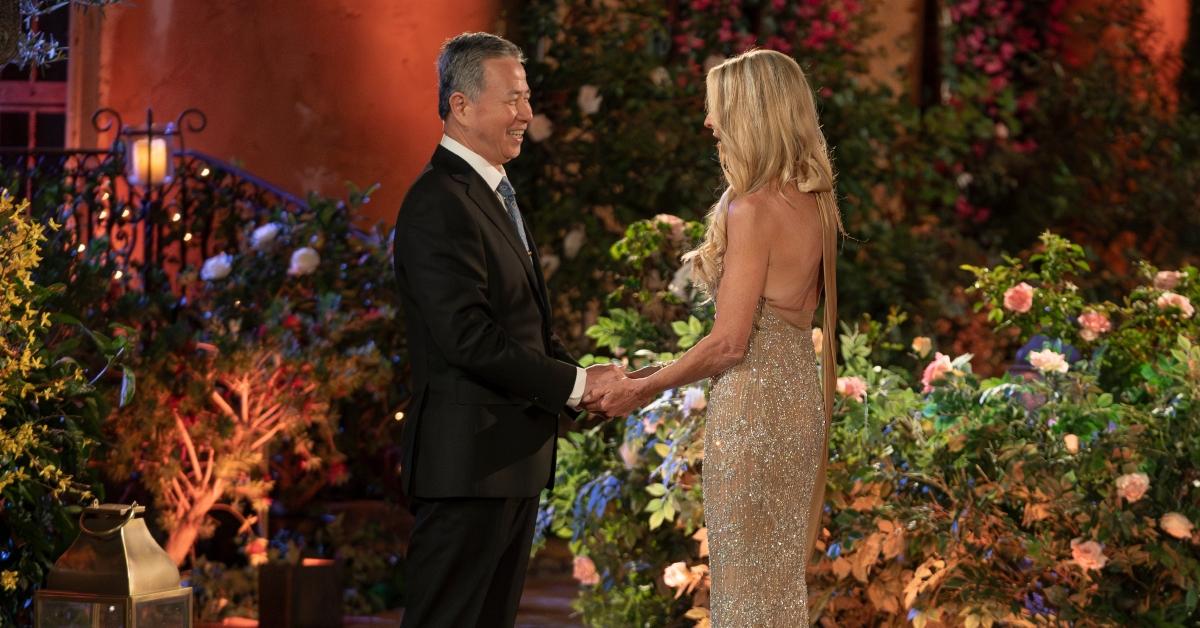 Charles L. meets Joan outside the 'Bachelor' mansion during the series premiere of 'The Golden Bachelorette.'