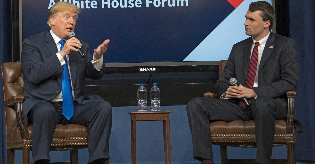 Charlie Kirk (R) with President Donald Trump (L)