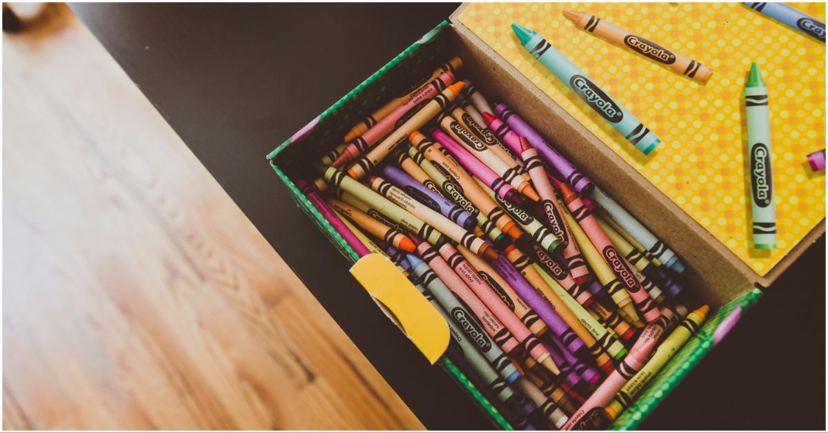 A box of Crayola crayons