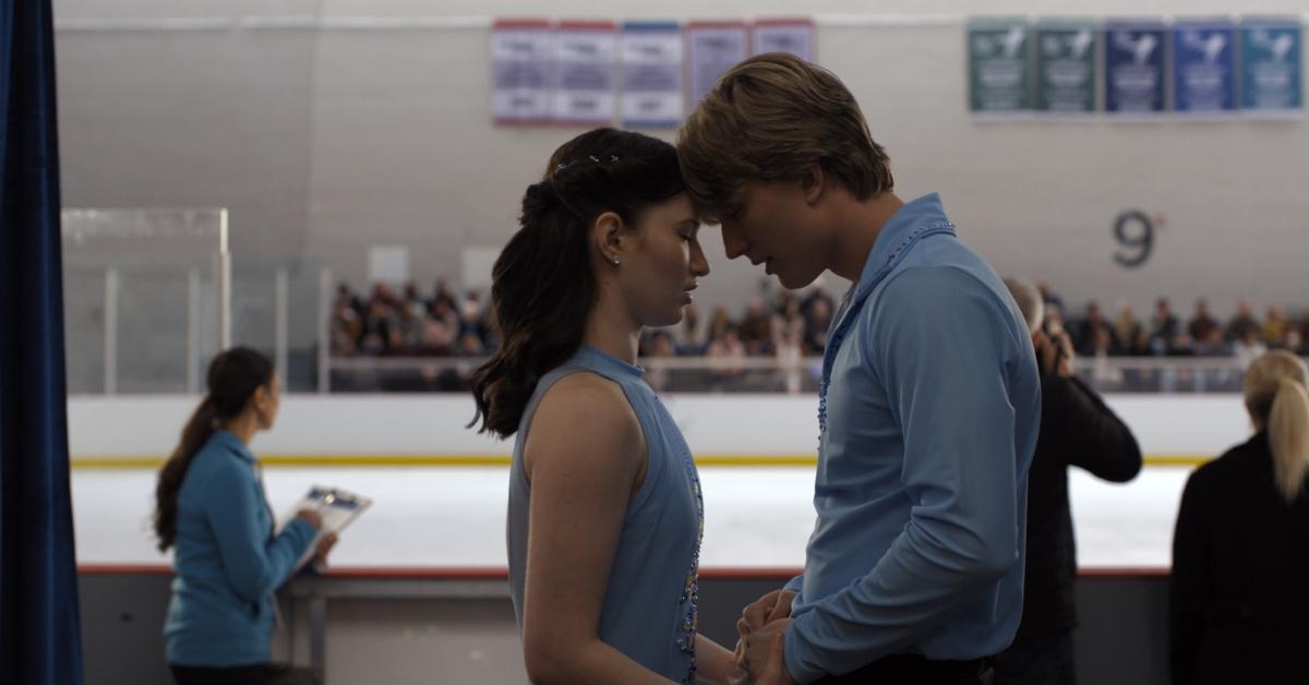 (l-r): Madison Keys as Ariana and Cale Ambrozic as Brayden Elliott on 'Finding Her Edge'