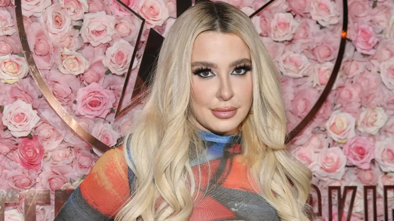 Tana Mongeau at the Jeffree Star Skin Launch Party at Harriet's Rooftop on Feb. 22, 2022 