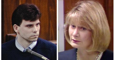 (L-R): Lyle Menendez testifies; Jill Lansing closing statements