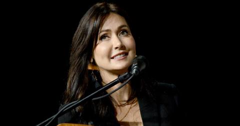 Jessica Chobot speaks at the Marvel Studios Panel during 2019