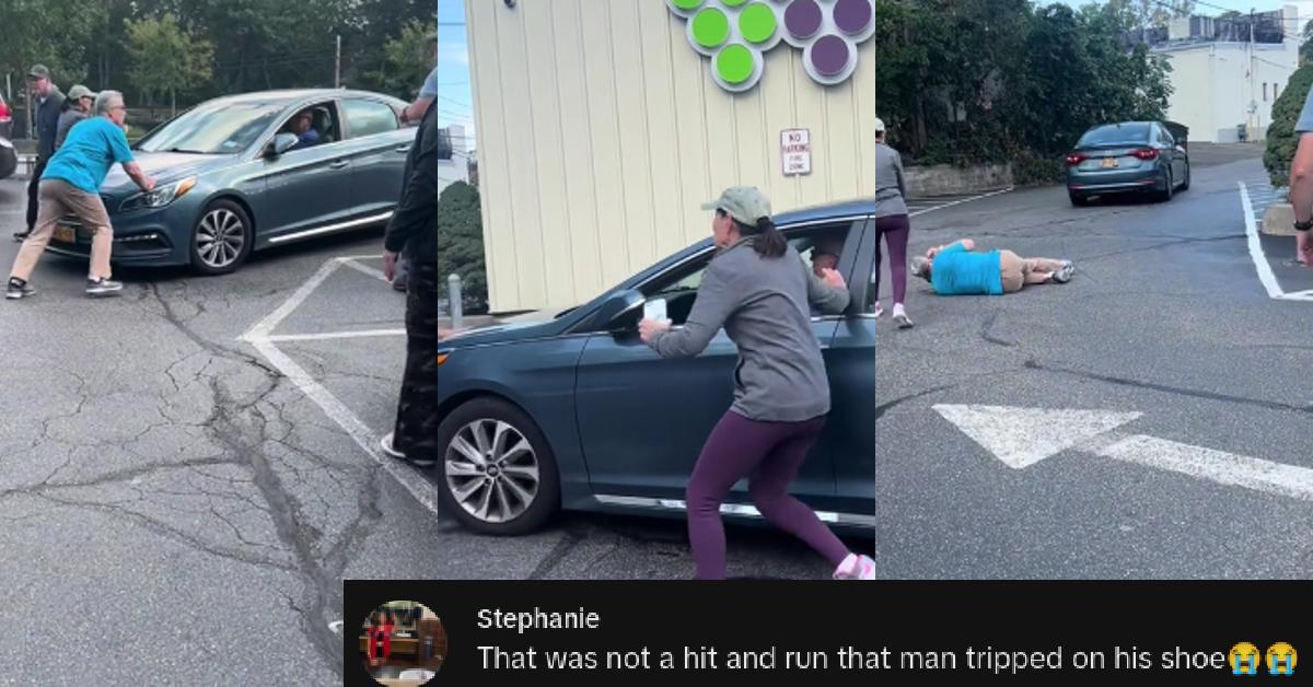Guy Backs Into Lady’s Car Leaves as People Wrestle With Vehicle