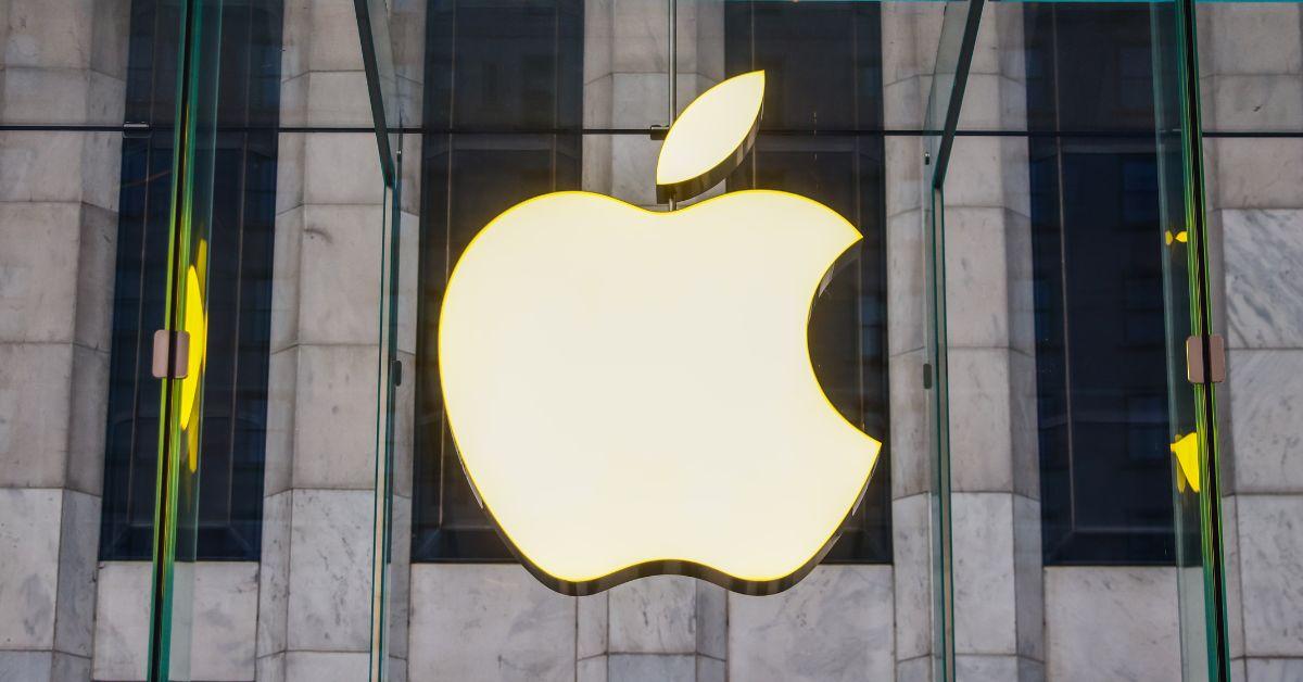 Apple logo displayed at a New York City Apple store