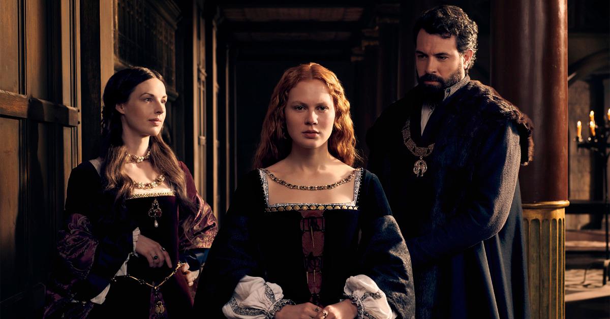 Jessica Raine, Alicia von Rittberg, and Tom Cullen of 'Becoming Elizabeth'