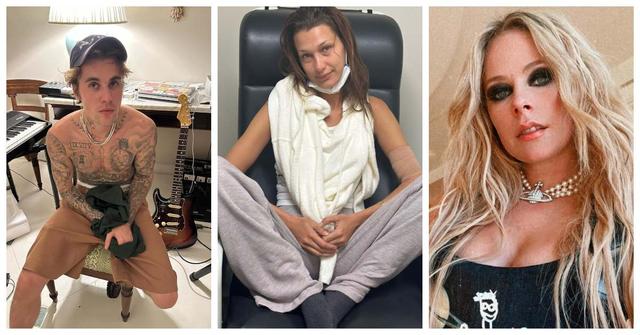 Justin Bieber, Bella Hadid, and Avril Lavigne