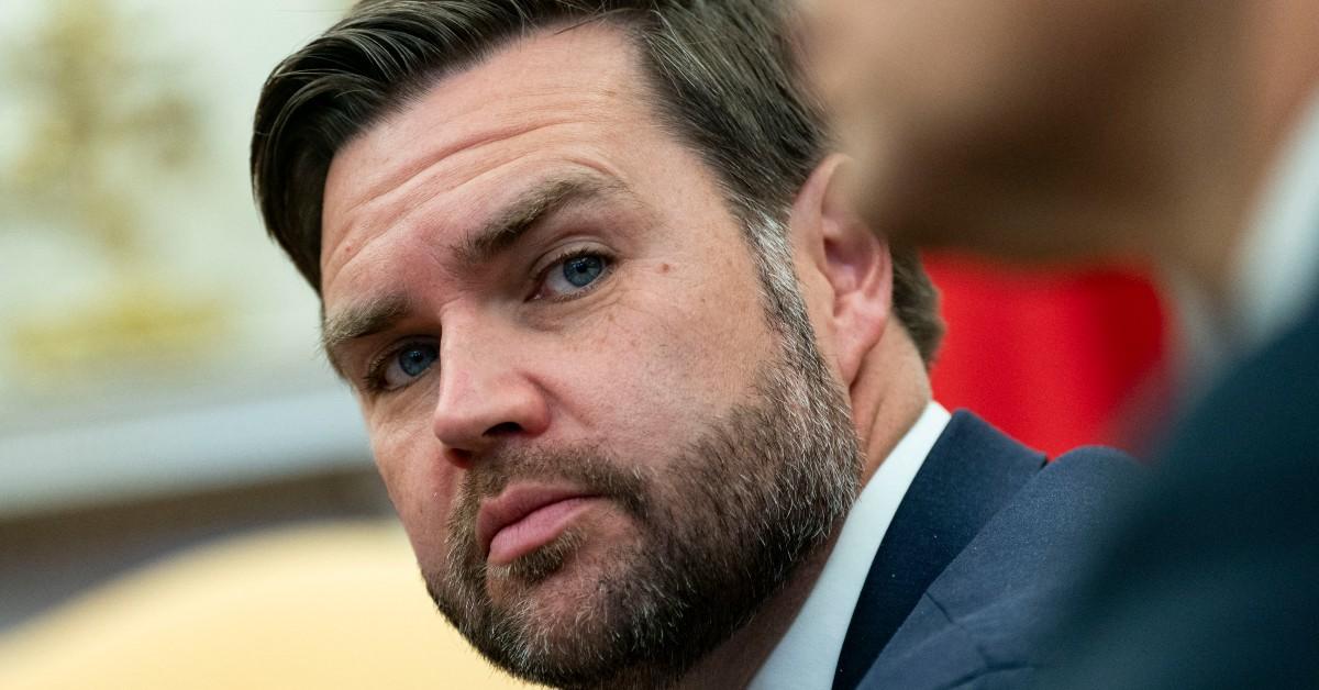 JD Vance looking off in the distance