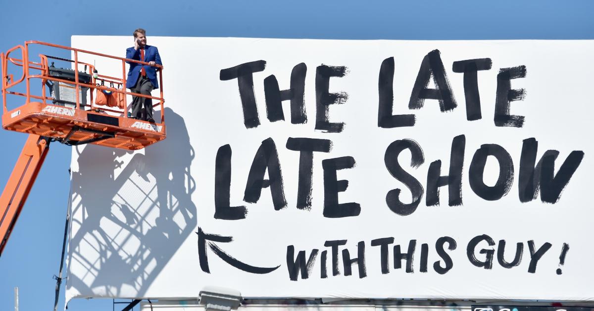  James Corden puts up his own billboard 'The Late Late Show' in LA on March 6, 2015 .