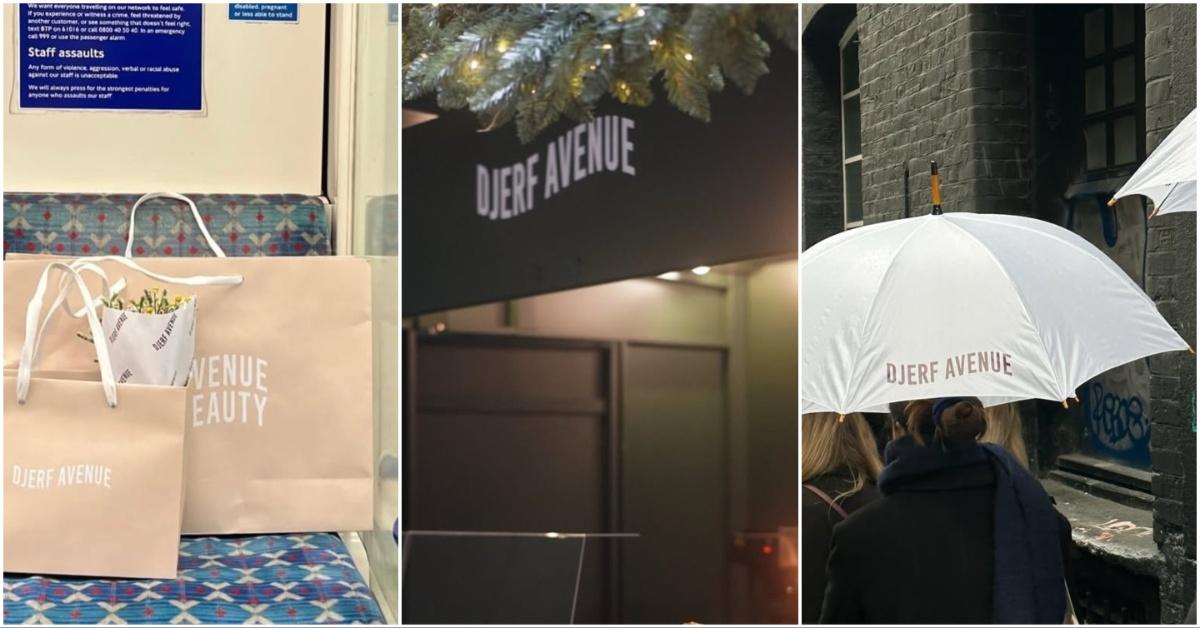 Three photos featuring the Djerf Avenue brand in a collage