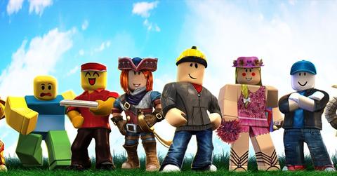 'Roblox' promo art showing avatars wearing different clothes.