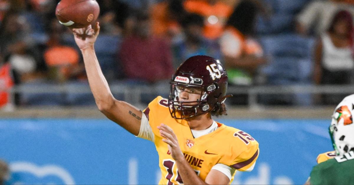 Dominiq Ponder plays football for Bethune Cookman University in 2023.