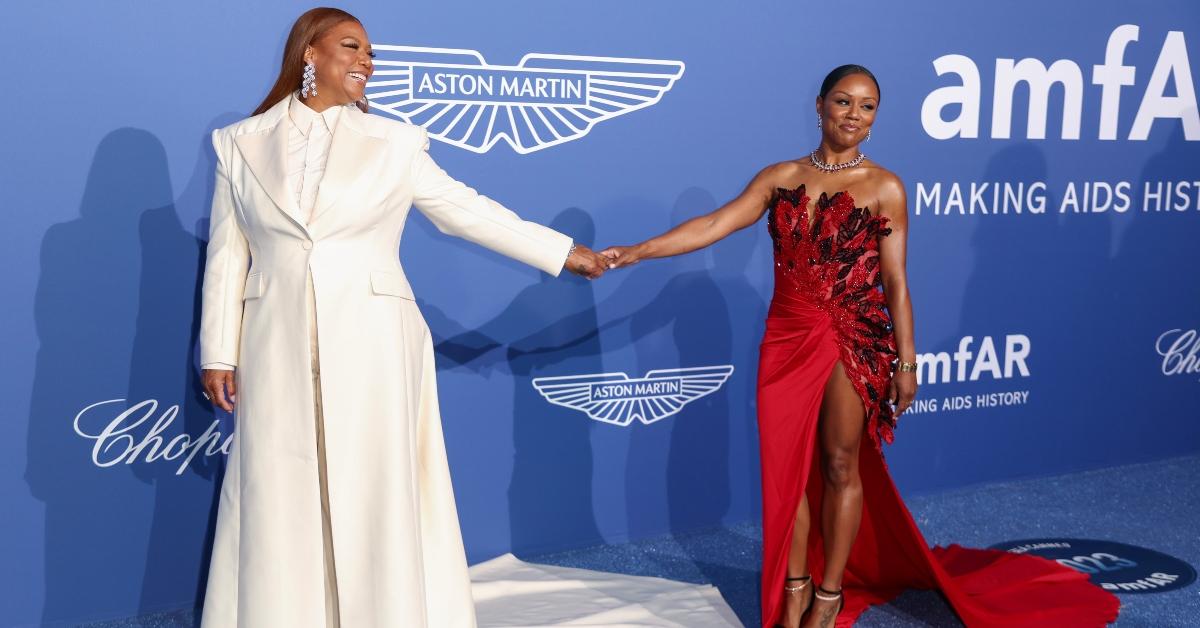 CAP D'ANTIBES, FRANCE - MAY 25: Queen Latifah and Eboni Nichols attend the amfAR Cannes Gala 2023.