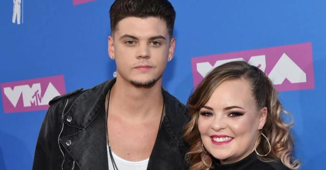 Tyler Baltierra and Catelynn Lowell attend the 2018 MTV Video Music Awards at Radio City Music Hall on August 20, 2018 in New York City.