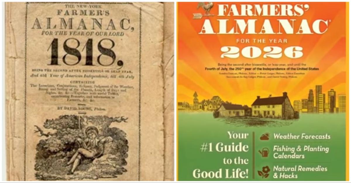 The first and last editions of the "Farmers Almanac."