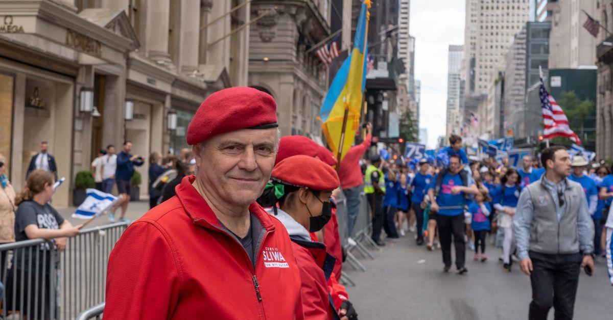 Curtis Sliwa at a 2023 rally for Israel in New York City. 