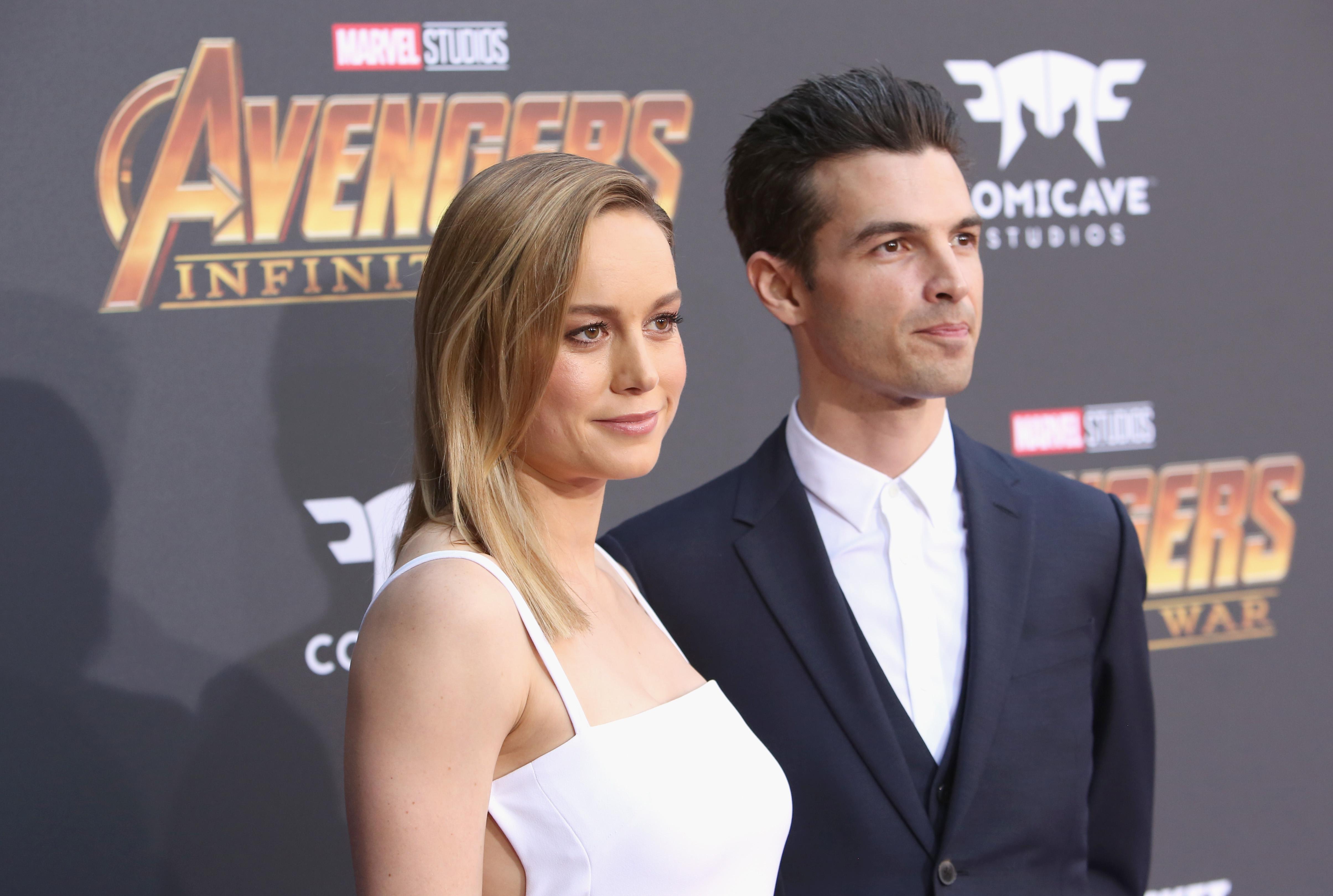 Brie Larson and Alex Greenwald on the Avengers: Infinity War red carpet