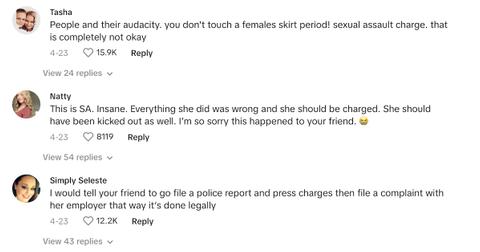 Comments about "Karen" sexual assault