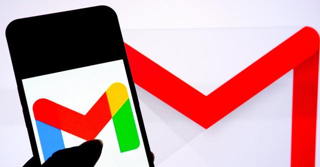 Gmail logo on phone in front of Gmail logo