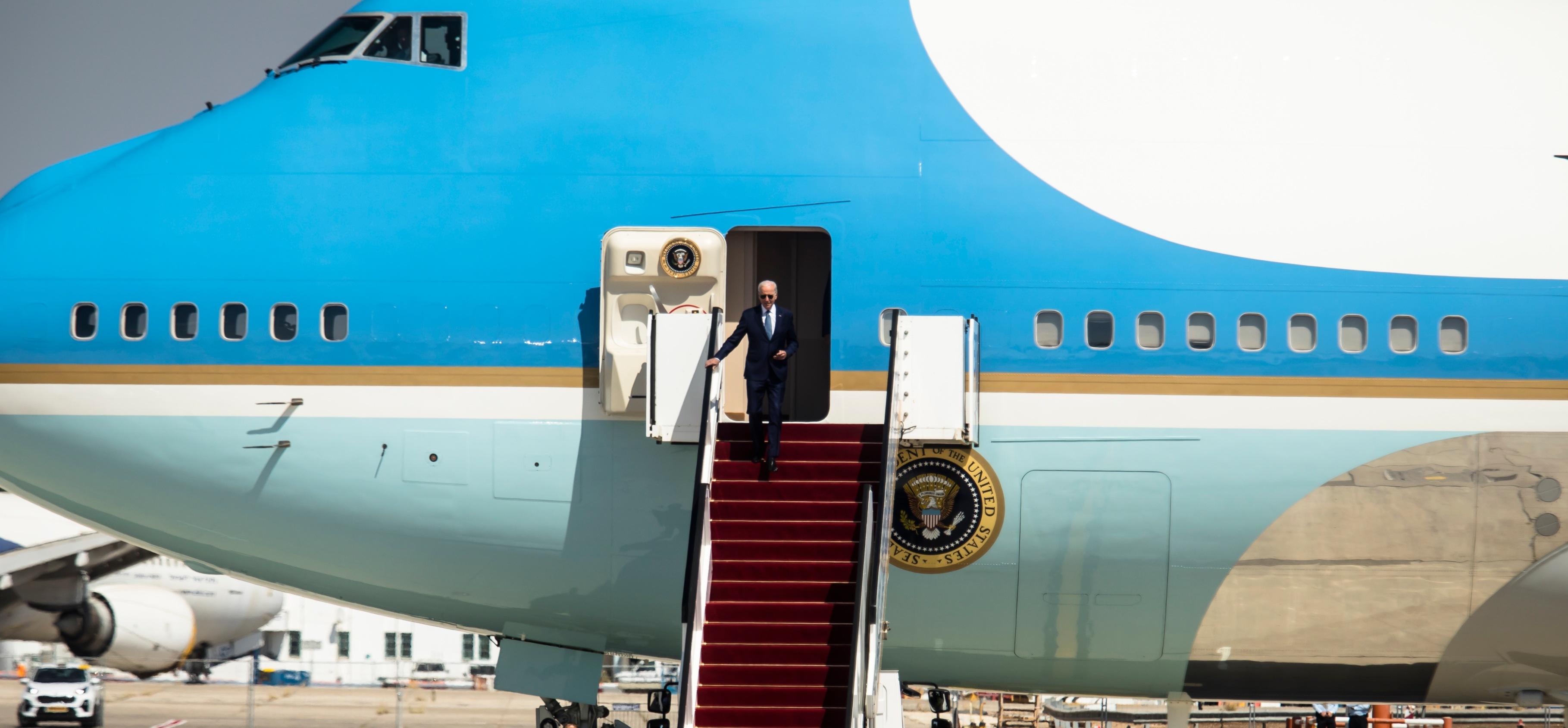 resident Joe Biden descends from Air Force One