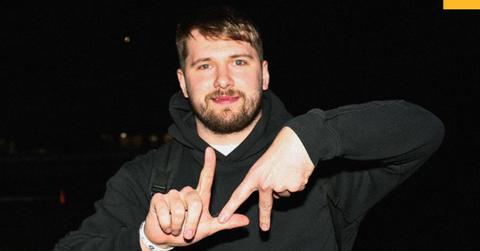 Luka Doncic making LA with his fingers.