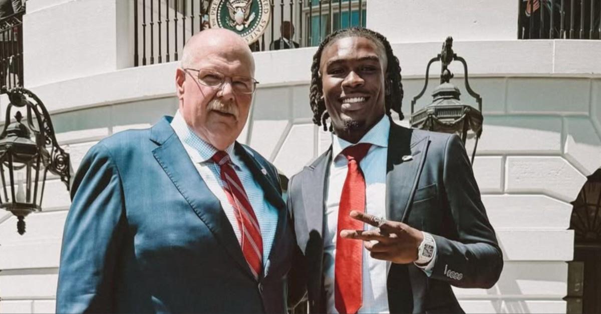 Kansas City Chiefs coach Andy Reid and Rasheed Rice at the White House.