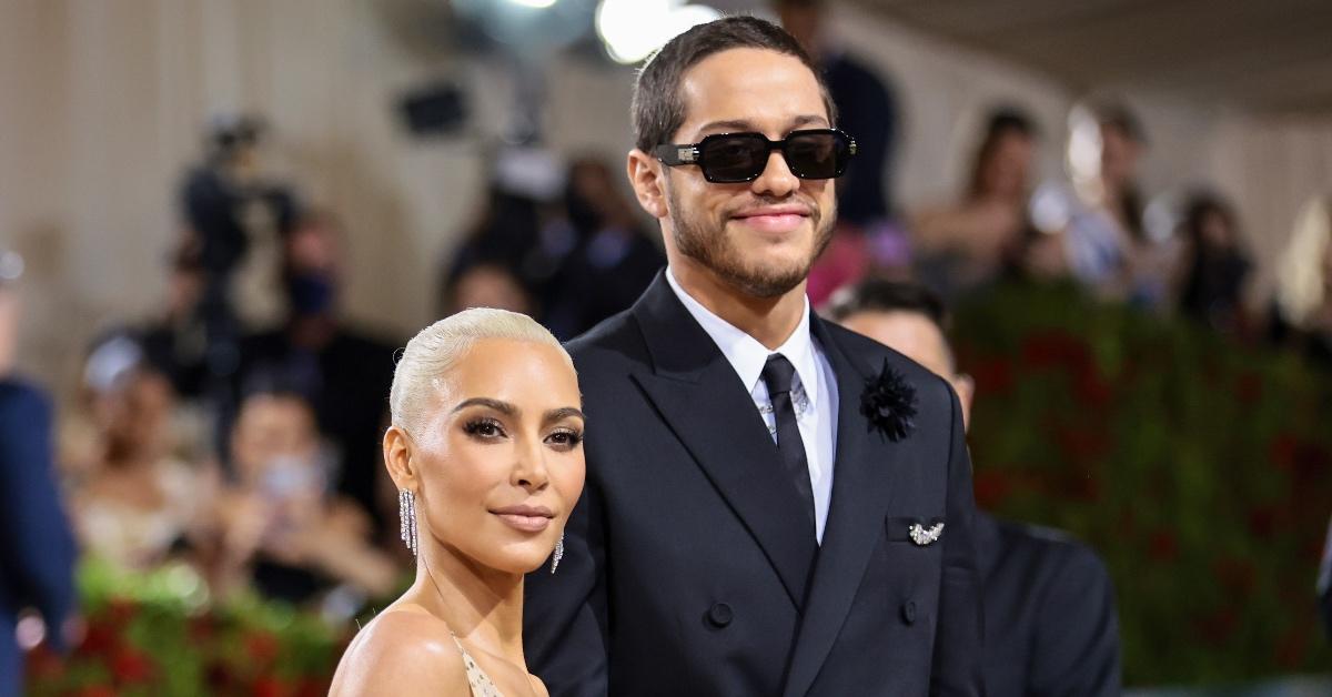 Pete Davidson and Kim Kardashian attend the 2022 Met Gala.