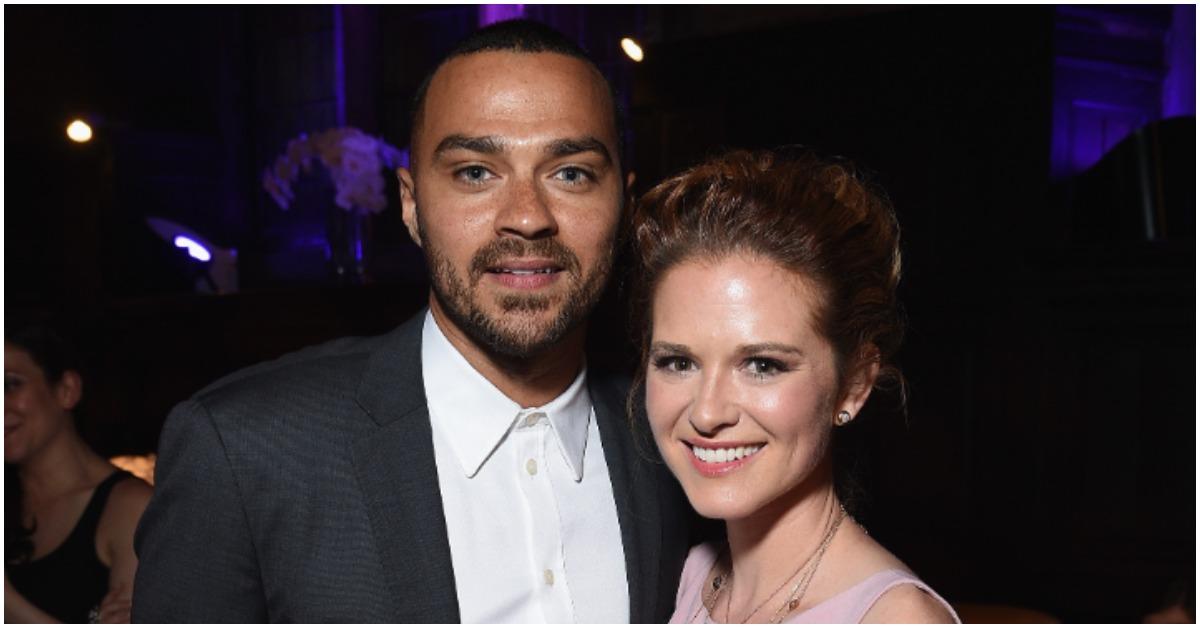 (L-R): Jesse Williams and Sarah Drew at an event