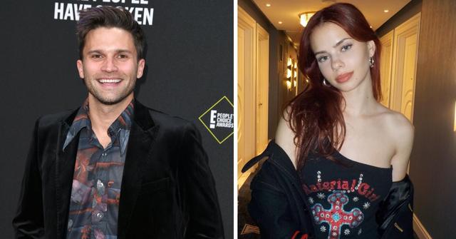 Tom Schwartz attends the 2019 E! People's Choice Awards at Barker Hangar on November 10, 2019 in Santa Monica/Sophia Skoro wears off-the-shoulder black top