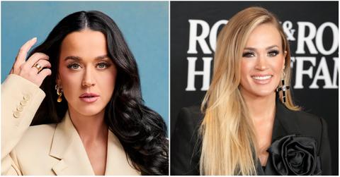 Katy Perry on 'American Idol' and Carrie Underwood attending an event.