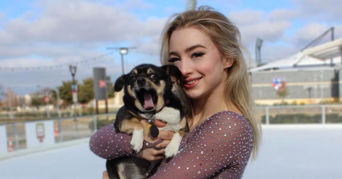 Amber Glenn holding her dog