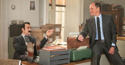 Justin Theroux and Woody Harrelson in HBO's 'The White House Plumbers.'