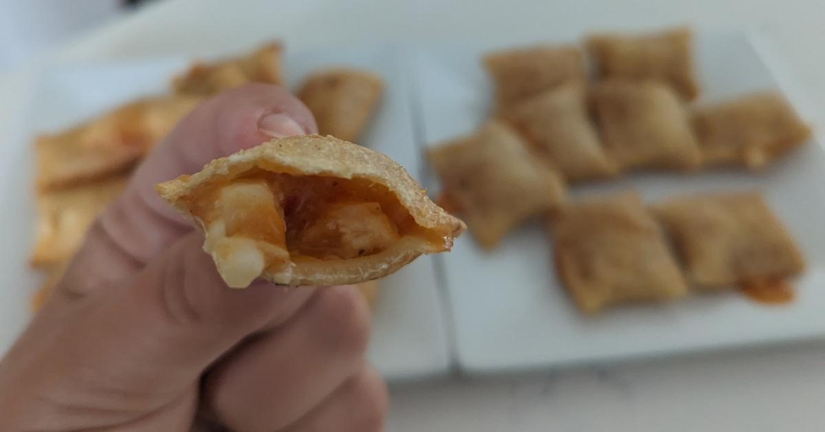 Inside Totino's Orange Chicken Pizza Rolls