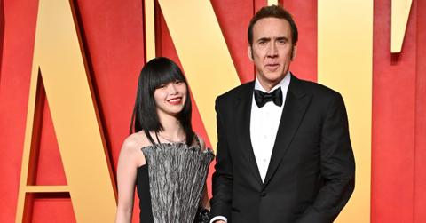 Nicolas Cage and his spouse, Riko Shibata, attend the 2024 Vanity Fair Oscar Party.