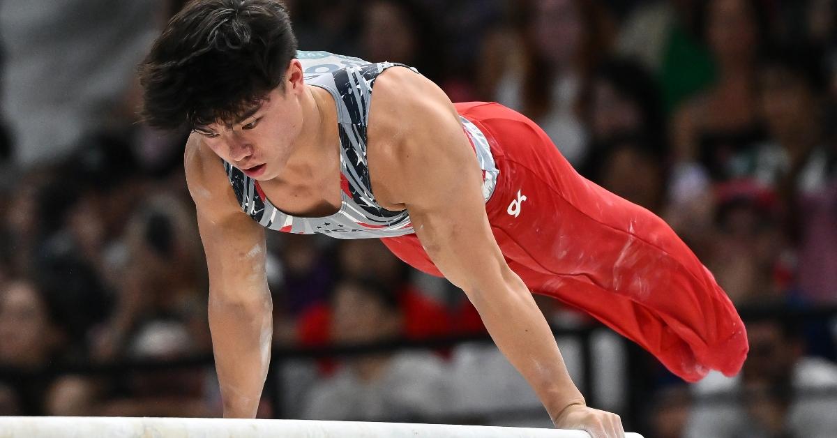  Asher Hong of United States during Men's Team Final on day three of the Olympic Games Paris 2024 at Bercy Arena on July 29, 2024 in Paris, France. (Photo by Image Photo Agency/Getty Images)