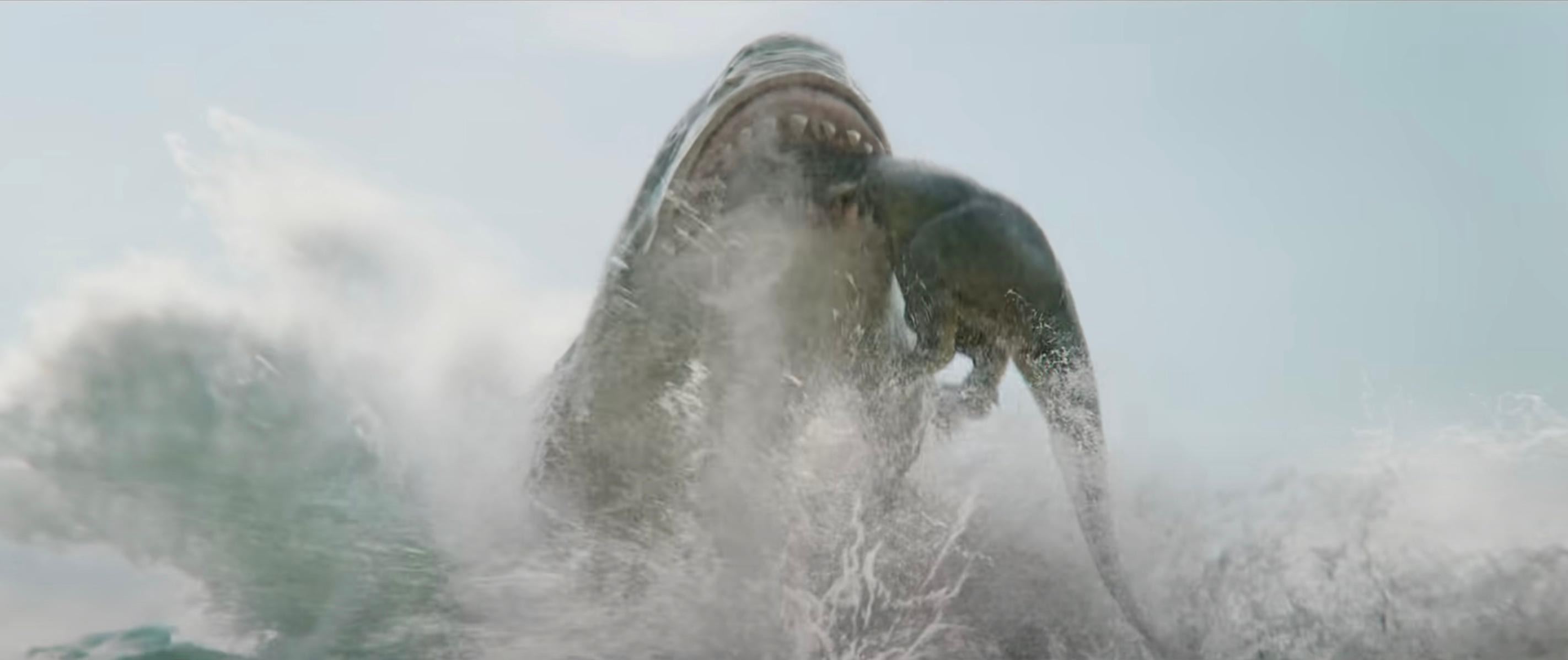 Megalodon在“ MEG 2”預告片中吃恐龍