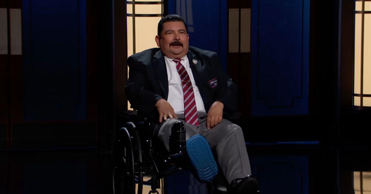 Guillermo in a wheelchair on 'Jimmy Kimmel Live!' 