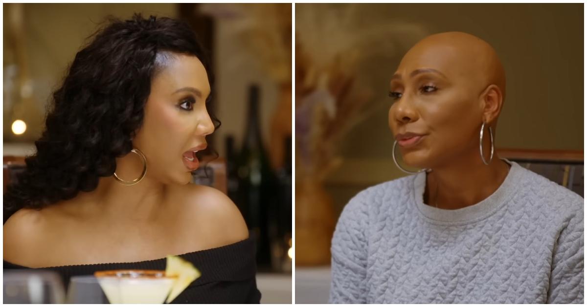 (l-r): Tamar Braxton and Towanda Braxton fighting