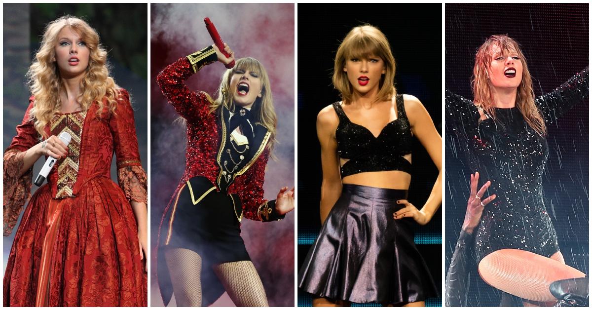 Taylor Swift's tour looks over the years.