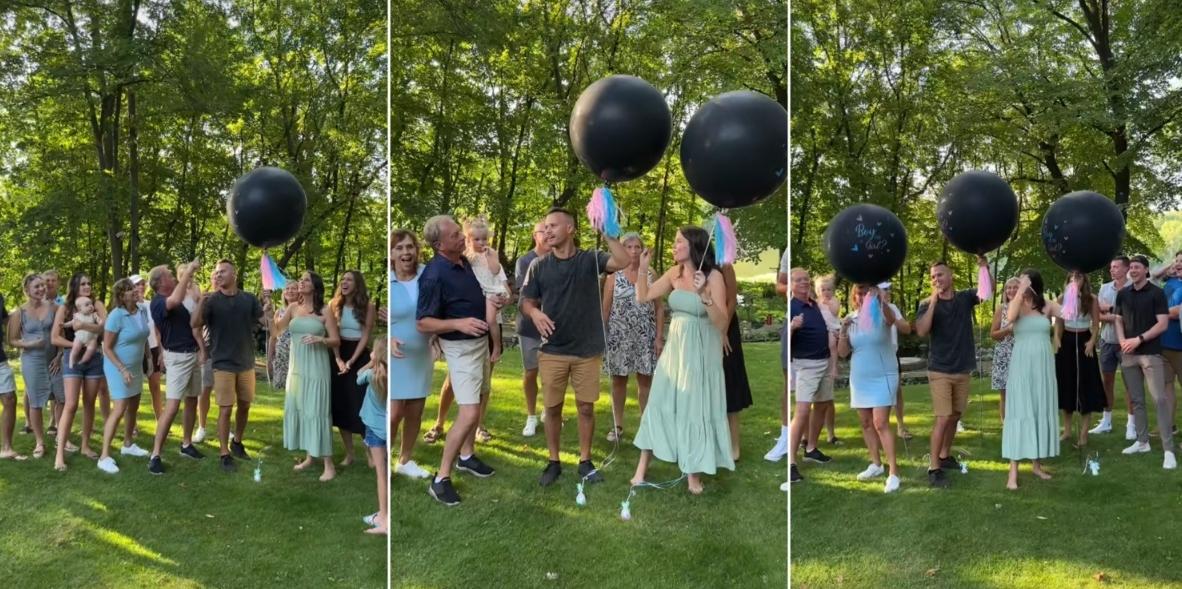 Surprise triplet gender reveal