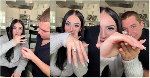 Mikayla Nogueira shows off her new engagement ring.
