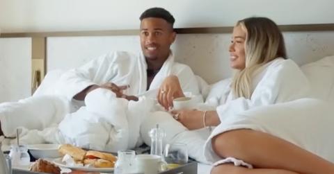 (l-r): Two 'Love Island Australia' contestants at Hotel Amor