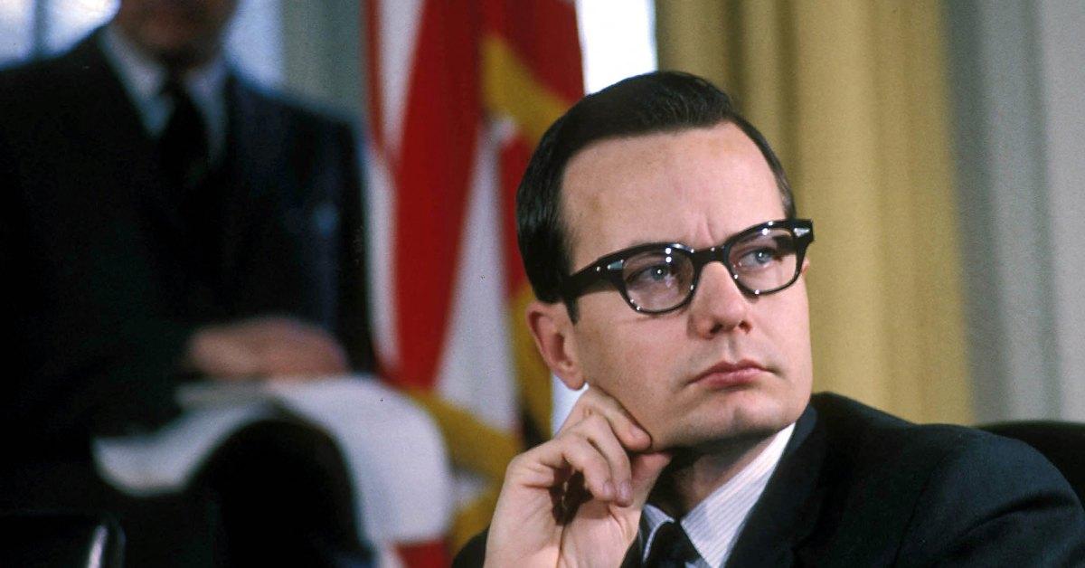 Bill Moyers working as press secretary under President Lyndon B. Johnson.