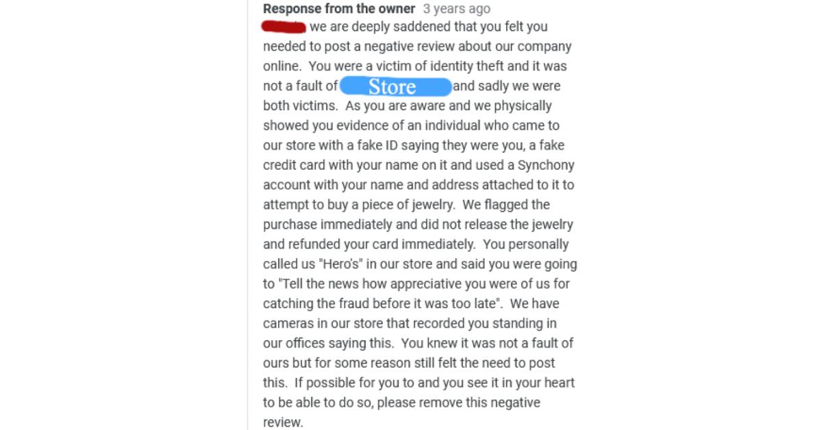 jewelry store one star review