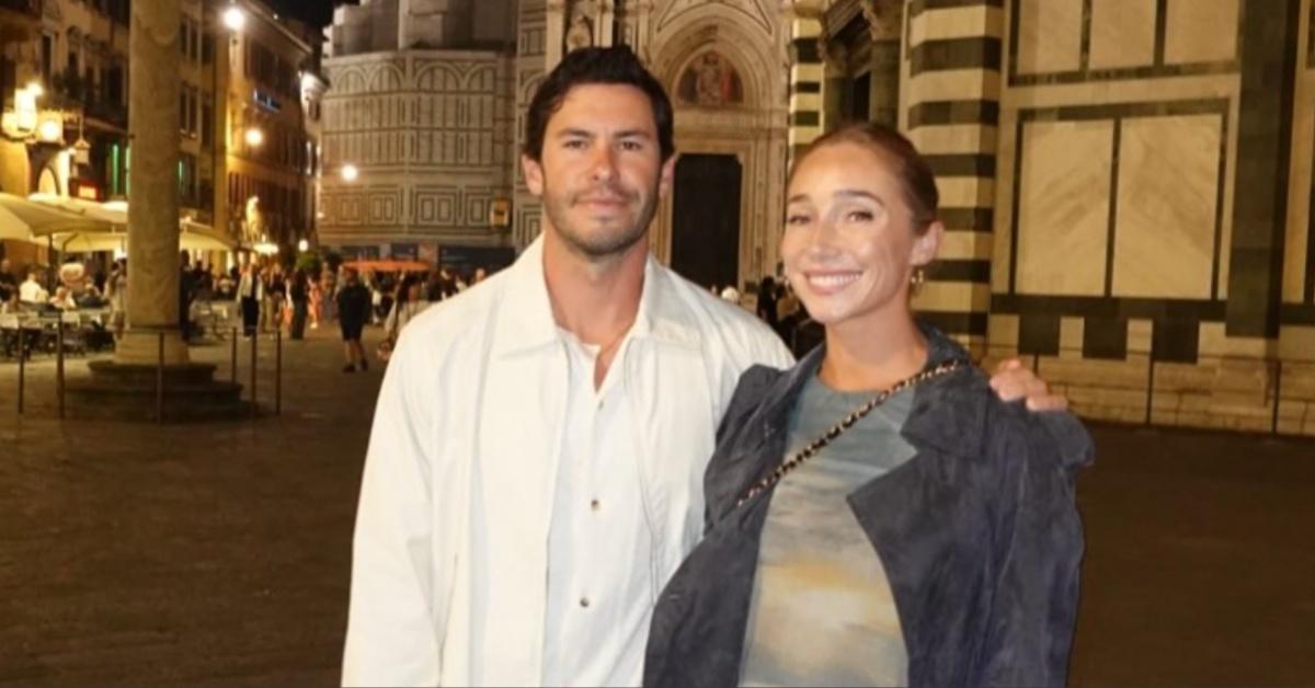 Aurora Culpo and her fiancé, Zac, pose for a picture shared on Instagram. 